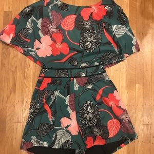 Flirty Floral Short Sleeve Romper, worn once